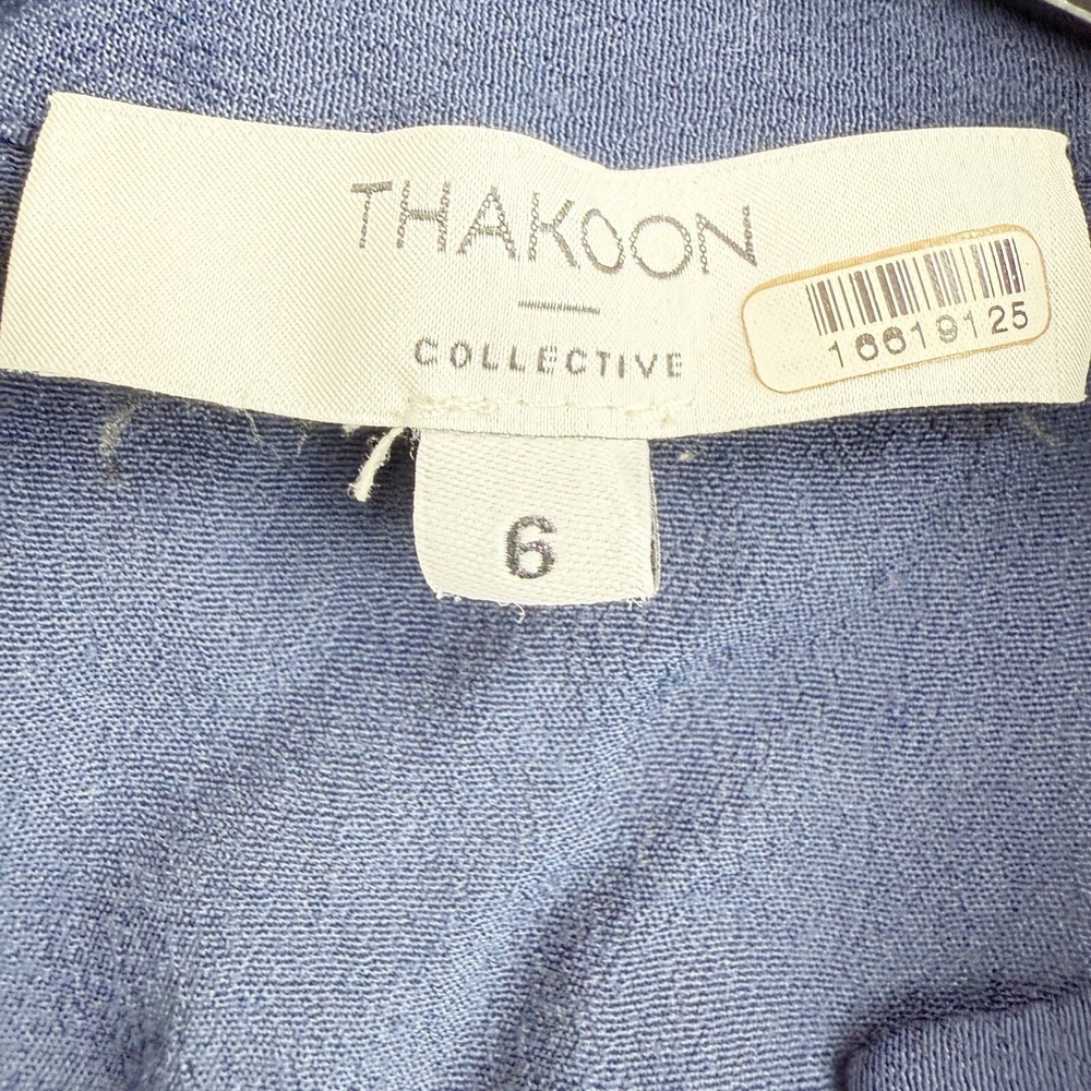 THAKOON X RTR Short Sleeve Jumpsuit Lightweight Size 6 Womens Viscose Navy - Picture 3 of 10